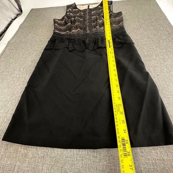 Ann Taylor LOFT‎ Evening Dress Sleeveless Round Neck Lace Detail Size 10 Black - Picture 5 of 13